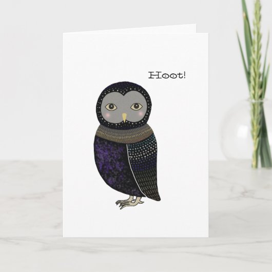 Schattige Funny Owl Hoot Wenskaart Kaart (Voorkant)