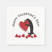 Schattige Funny Penguin Heart Valentijn Paper Servet (Voorkant)