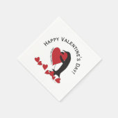 Schattige Funny Penguin Heart Valentijn Paper Servet (Hoek)