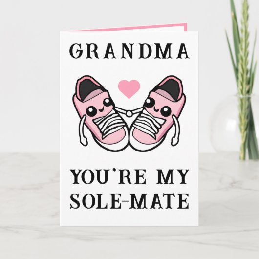 Schattige Funny Pink Shoe Grootmoeder Happy Birthd Bedankkaart (Voorkant)