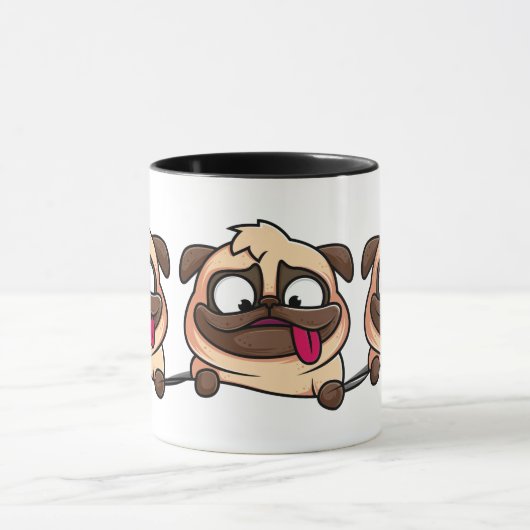 Schattige Funny Pug Dog Animal Design Mok (Midden)