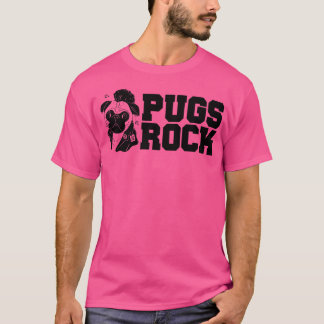 Schattige Funny Pugs Rock Pug Eigenaren Rocker T-shirt