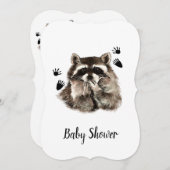 Schattige Funny Raccoon Garden Animal Baby shower Kaart (Voorkant / Achterkant)