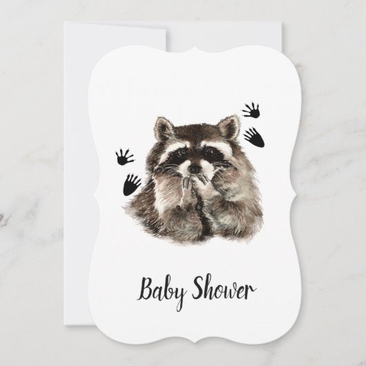Schattige Funny Raccoon Garden Animal Baby shower Kaart (Voorkant)