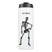 Schattige Funny Skeleton Dance Halloween Gift voor Thermosbeker (Voorkant)