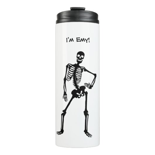 Schattige Funny Skeleton Dance Halloween Gift voor Thermosbeker (Voorkant)