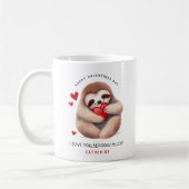 Schattige Funny Sloth Valentijnsdag Gift Koffiemok (Links)