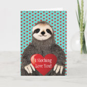Schattige Funny Sloth Valentijnsdag Heart Pun Kaart (Voorkant)