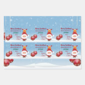 Schattige Funny Special Delivery Gift Santa Rudolp Inpakpapier Vel (Voorkant 2)