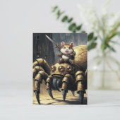 Schattige Funny Steampunk Hamster en Spider Briefkaart (Staand voorkant)