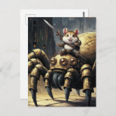 Schattige Funny Steampunk Hamster en Spider Briefkaart (Voorkant / Achterkant)