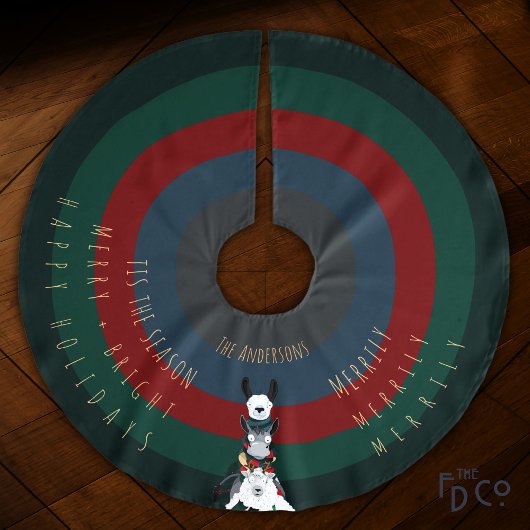 Schattige Funny Striped Donkey Llama Sheep geperso Kerstboom Rok