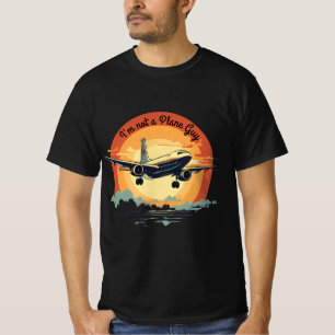 Schattige Funny Sunset Flight Vliegtuig Citaten T-shirt