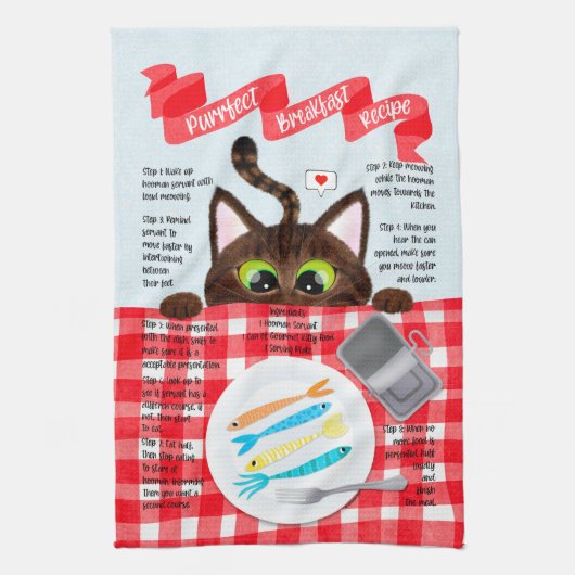 Schattige Funny Tabby Cat Theedoek (Verticaal)