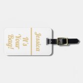 Schattige Funny White Gold bagagelabel voor vrouwe (Voorkant horizontaal)