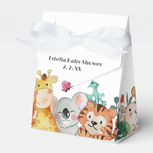 Schattige Funny Woodland Animals Baby shower Bedankdoosjes (Voorkant Zijde)