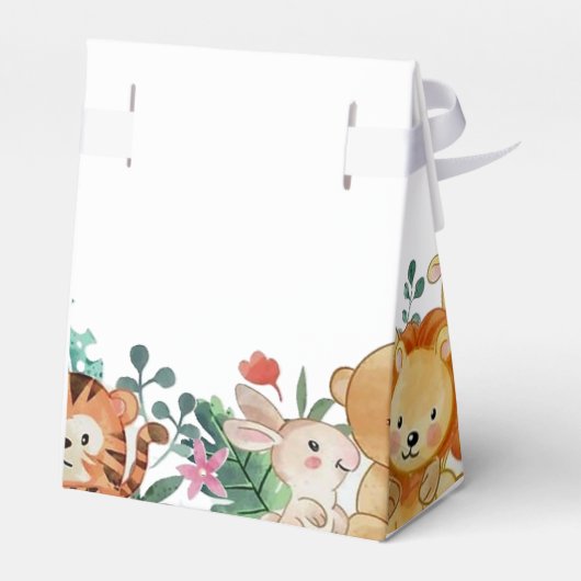 Schattige Funny Woodland Animals Baby shower Bedankdoosjes (Achterkant)