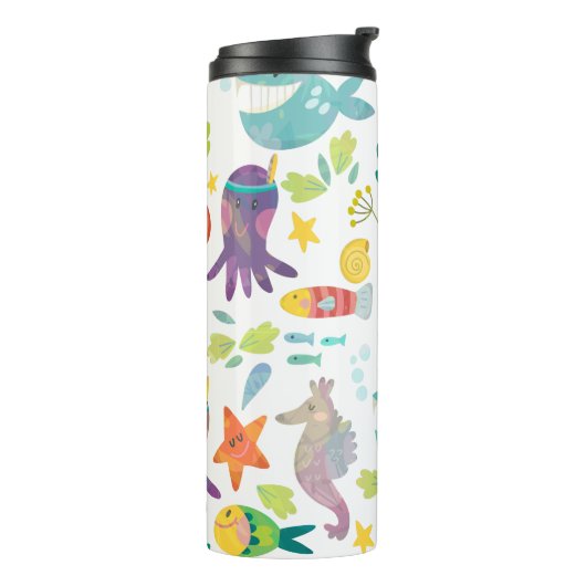 Schattige Funny Zee Animals Thermosbeker (Gedraaid links)