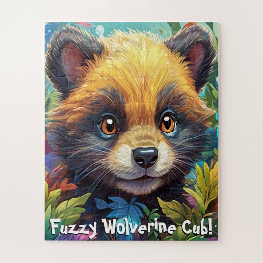 Schattige & Fuzzy Wolverine Cub Legpuzzel (Verticaal)