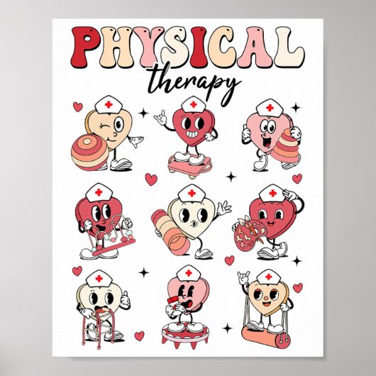 Schattige Fysiotherapie Valentijnsdag Pt Pta Kinde Poster (Voorkant)