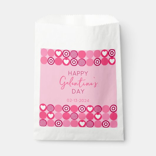 Schattige Galentine’s Day Pink Heart and Flower Pa Bedankzakje (Voorkant)