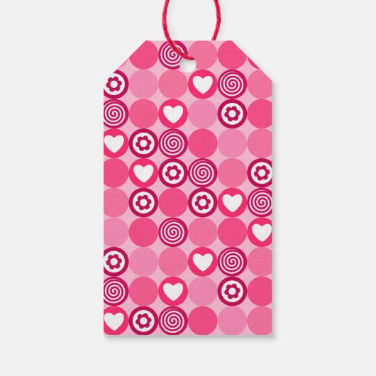 Schattige Galentine’s Day Pink Heart and Flower Pa Cadeaulabel (Achterkant)