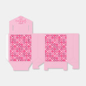 Schattige Galentine's Day Roze Hart en Bloem Patro Bedankdoosjes (Uitgevouwen)