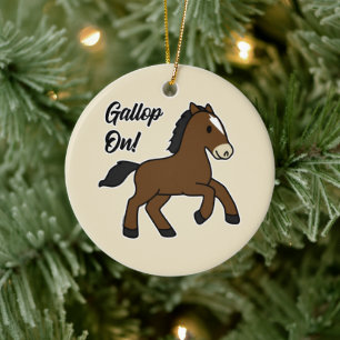 Schattige galop vooruit! Gelukkig veulen Kawaii pa Keramisch Ornament
