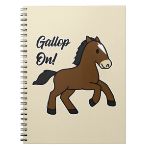 Schattige galop vooruit! Gelukkig veulen Kawaii pa Notitieboek
