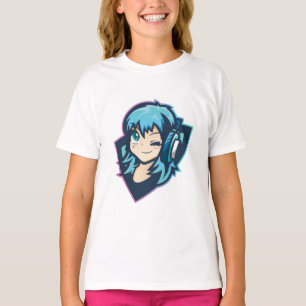 Schattige Gamer Anime Meisje Muziek T-shirt