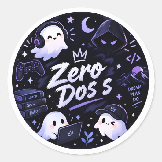 Schattige Gamer Geest Zero Doss Sticker - Esthetis (Voorkant)