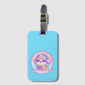 Schattige Gamer Girl Kawaii Dog With Wings in Baby Bagagelabel (Voorkant (verticaal))