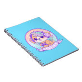 Schattige Gamer Girl Kawaii Dog With Wings in Baby Notitieboek (Rechterzijde)