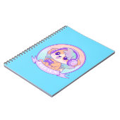Schattige Gamer Girl Kawaii Dog With Wings in Baby Notitieboek (Linkerzijde)