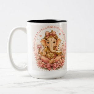 Schattige Ganesha Ganesh Chaturthi-festival Tweekleurige Koffiemok