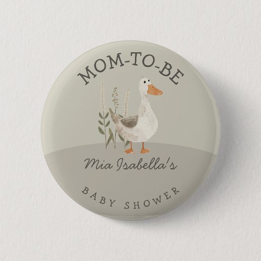 Schattige Gans Baby shower Moeder om Button te zij (Voorkant)