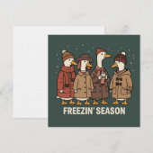 Schattige Gans Bevriezingsseizoen Winter Cozy Herf Kaart (Voorkant / Achterkant)