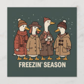 Schattige Gans Bevriezingsseizoen Winter Cozy Herf Kaart (Voorkant)