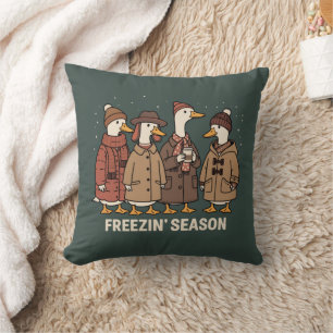 Schattige Gans Bevriezingsseizoen Winter Cozy Herf Kussen