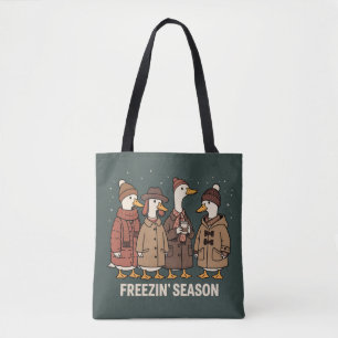 Schattige Gans Bevriezingsseizoen Winter Gezellig Tote Bag