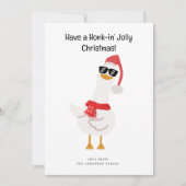 Schattige gans in kerstmuts Funny kerstkaart (Voorkant)