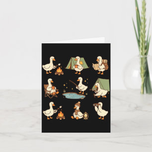 Schattige gans kamperen grappige buitenliefhebbers kaart
