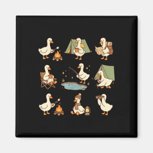 Schattige gans kamperen grappige buitenliefhebbers magneet