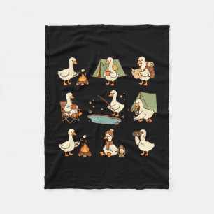 Schattige gans kamperen grappige liefhebbers van d fleece deken