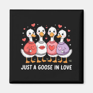 Schattige Gans Valentijn Liefde Gezellig Dier Magneet