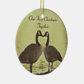 Schattige ganzen onze eerste kerstversiering keramisch ornament (Rechts)