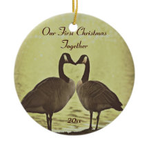 Schattige ganzen onze eerste kerstversiering