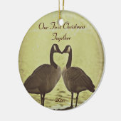 Schattige ganzen onze eerste kerstversiering keramisch ornament (Links)