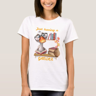 Schattige ganzenontwerp, nerdy, geeky goose t-shirt