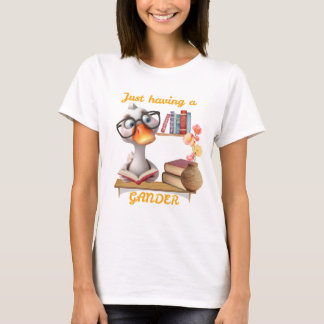 Schattige ganzenontwerp, nerdy, geeky goose t-shirt